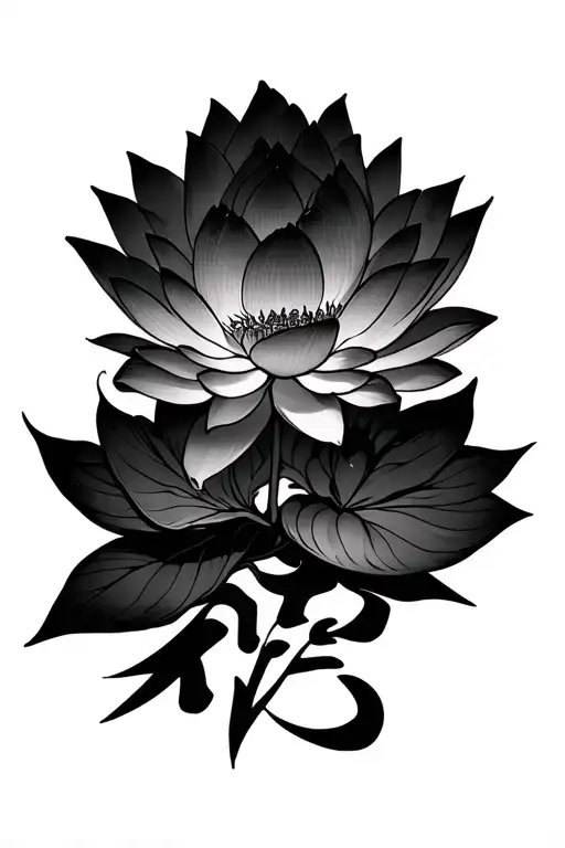 Lotus Flower Blooming Gaara Love Kanji Smoke