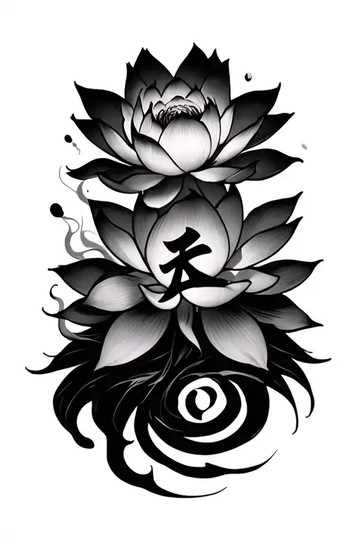 Lotus Flower Blooming Gaara Love Kanji Smoke