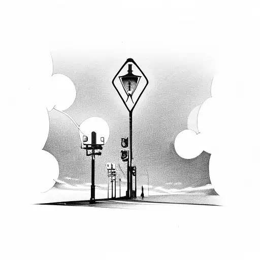 Street Lights Pointed An Arrow Leading Us Home