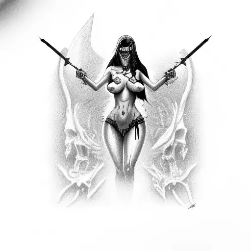 Sexy Female Reaper Nude