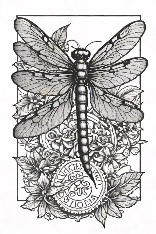 Postal Stamp With Dragonfly Inside And 4C