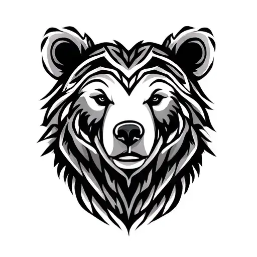Nordic Tribal Bear Head
