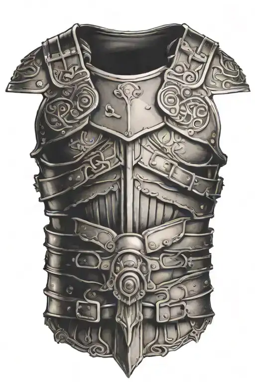 Gladiator Leather Straps And Metal Shoulder Plate Armor