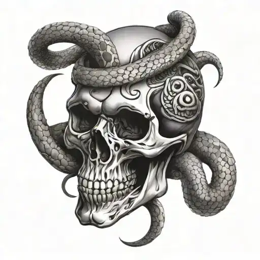Skull And Snake Wrapped
