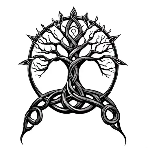 Celtic Tree Of Life With Celtic Knot Shoulder