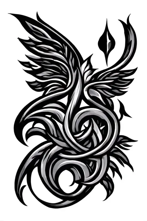 African Style Gemini Zodiac Sign Intertwined