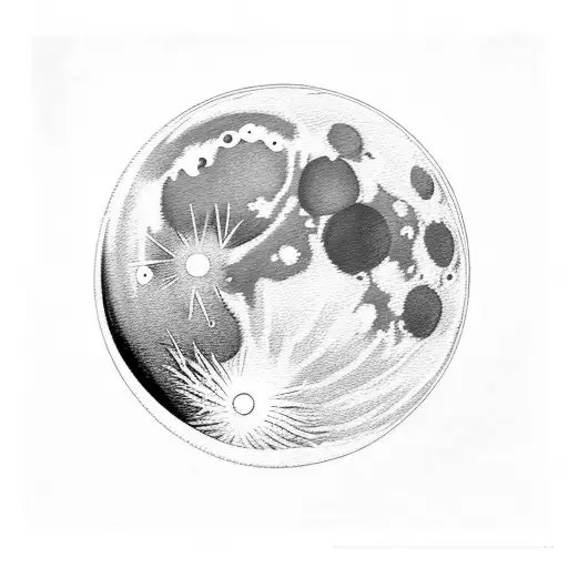 Moon With Evergreen Trees