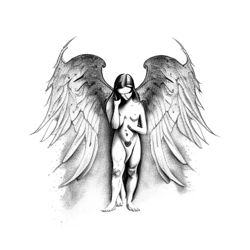 Fallen Angel With Adam And Eve Hands