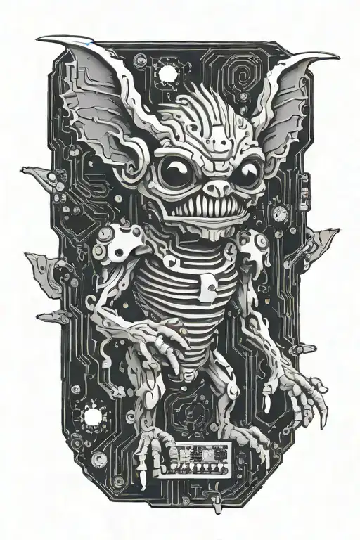Circuit Board Shaped Like Gremlin Using A Computer