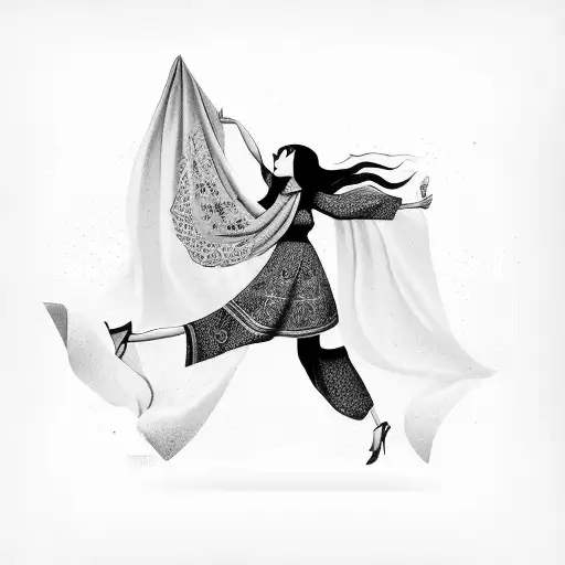 An Iranian Girl Shaking Her Scarf On The Air Looking For Freedom