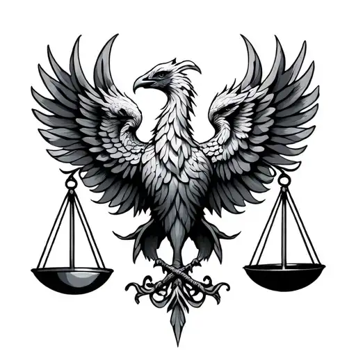 Libra Scales Two-head Phoenix