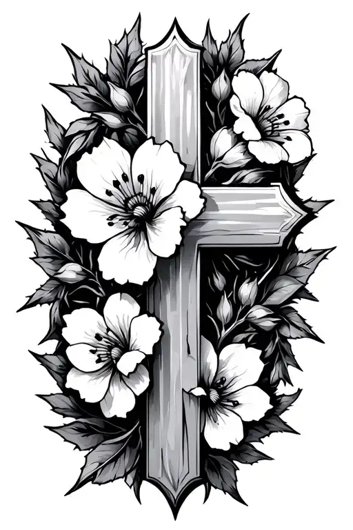 Cross Flowers Thorns