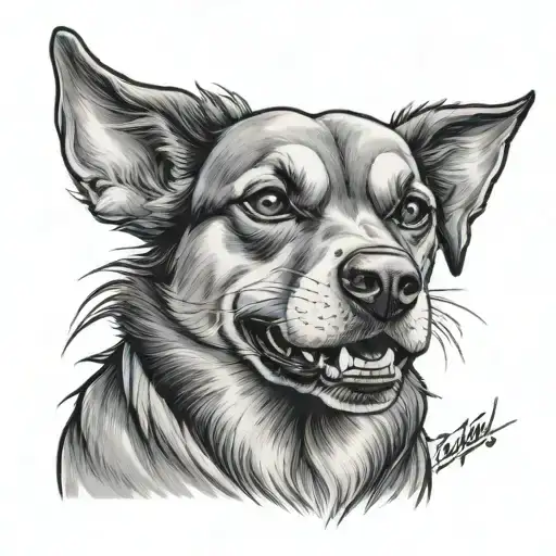 Create A Tattoo Of A Fierce Dog Wearing A New England Patriots Jersey