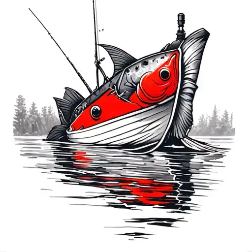 Red Fish Boat Fishing