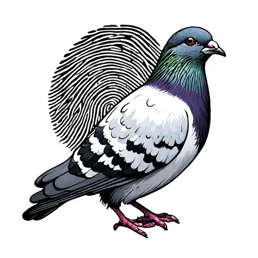 White Pigeon With Fingerprint In Nek Line Grateful