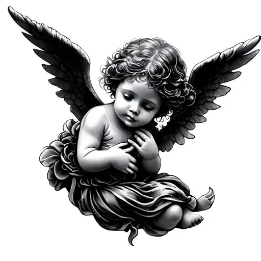 Small Tattoo Of A Little Angel