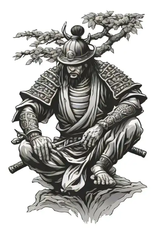 Bonsai Samurai Warrior Meditating