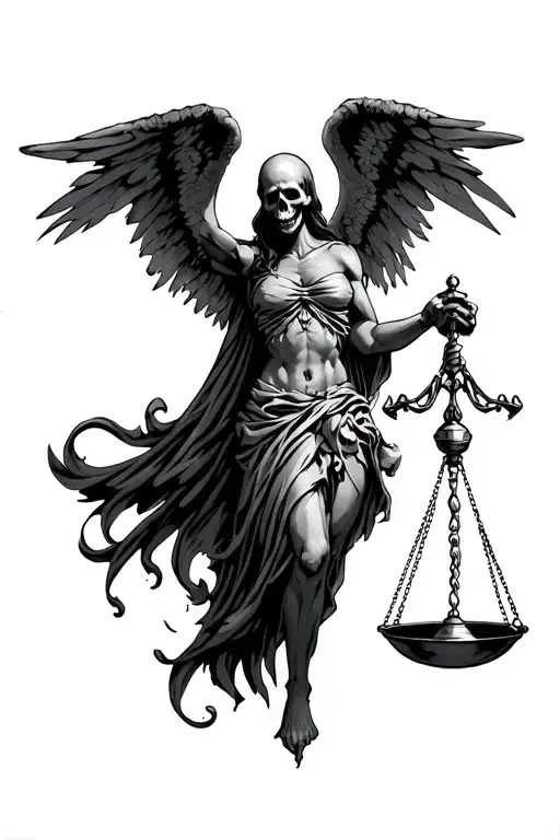 Death Angel Holding Justice Scale