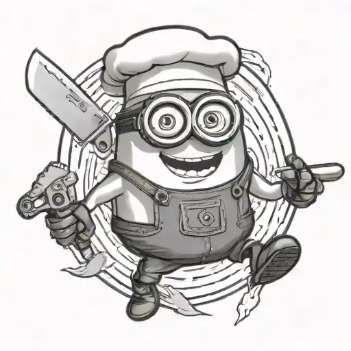 Minion With Chef Knife In Style