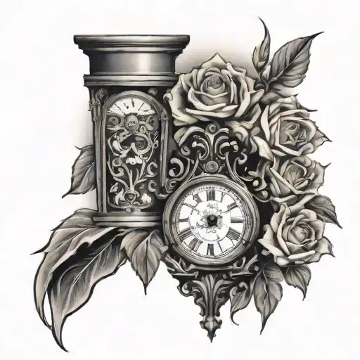 Jesus And Roses And A Grandfather Clock