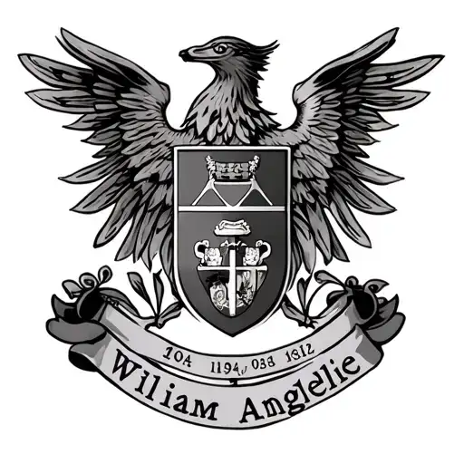 Usa Coat Of Arms With Children's Names William And Angelie With Their Date Of Birth