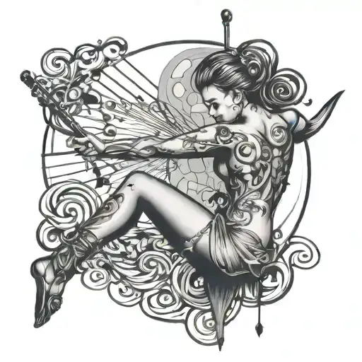 Musical Tattoo With Aerial Pole Acrobat In Background