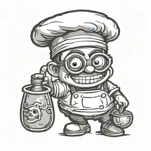 Cute Chef Minion In Skull And Bone