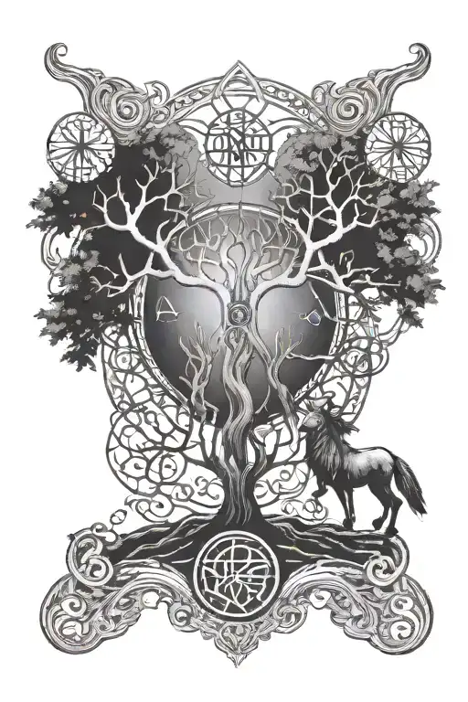 Nordic Runes And Tree Of Life