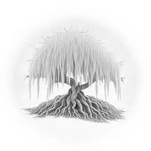 Willow Tree With The Name Jade Written With The Roots
