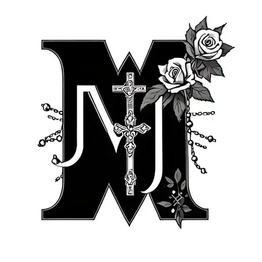 Rosary Around The Left Forearm With Three Letters M