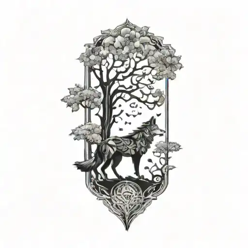 Tree Of Life Wolf Origami Style