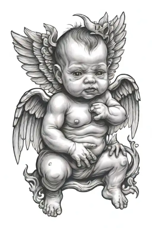 Angel Sad Devil Baby