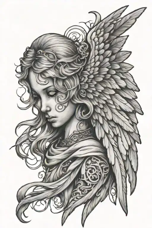 Angel Sad Wing Attached