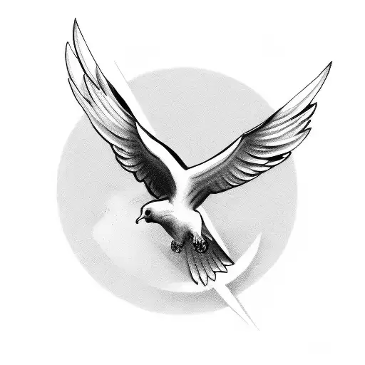 Cross With Dove And Lion