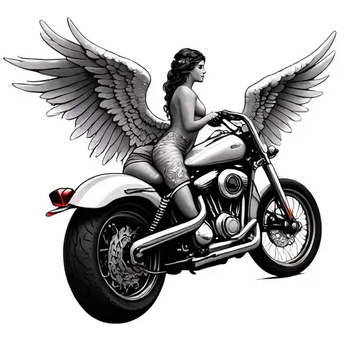Angel And Motorcycle
