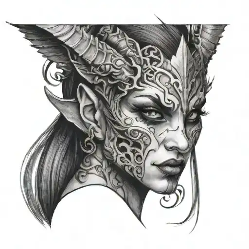 Half Face Girl Half Face Demon