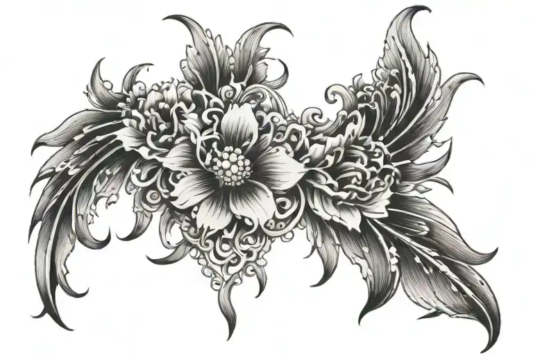 Flower Sternum Tattoo Phoenix