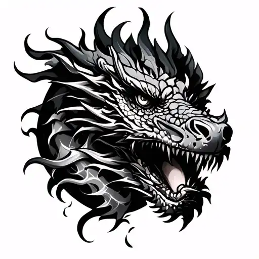 Forearm Dragon Tattoo Stenci