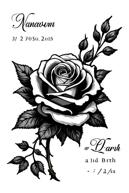 Name And Date Of Birth And Rose