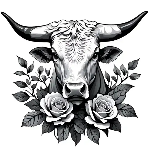 Bull And Roses Growing