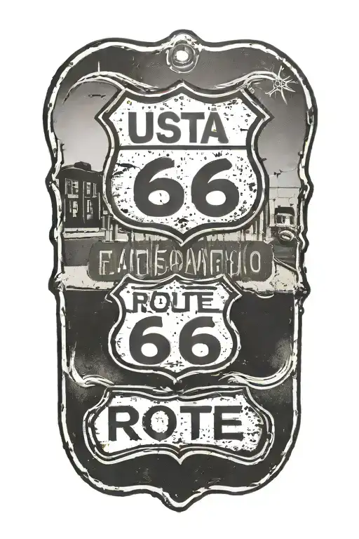 Usa Route 66 Road Sign