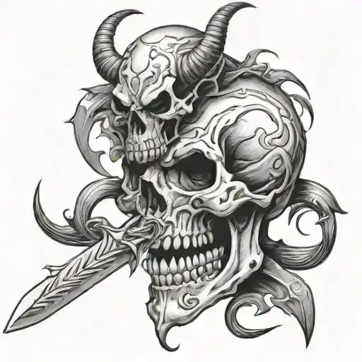 Durendal Sword Slaying Demon Skull