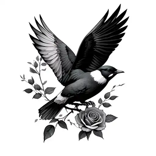 Rose Hands Bird Flying