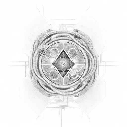 A Futuristic Circuit Board Intertwined With The Beltalowda Symbol