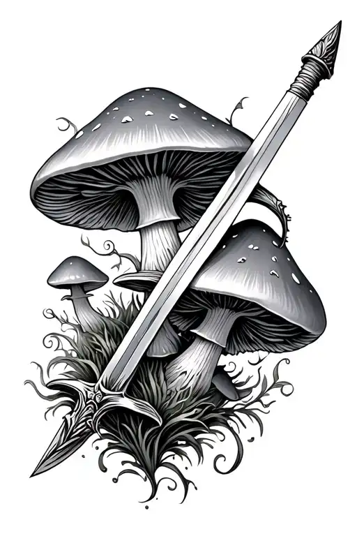 Fairy Core Mushrooms Animals Swords