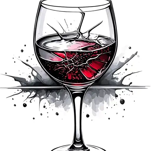 Broken Wine Glass Filled