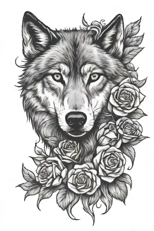 Wolf And Roses
