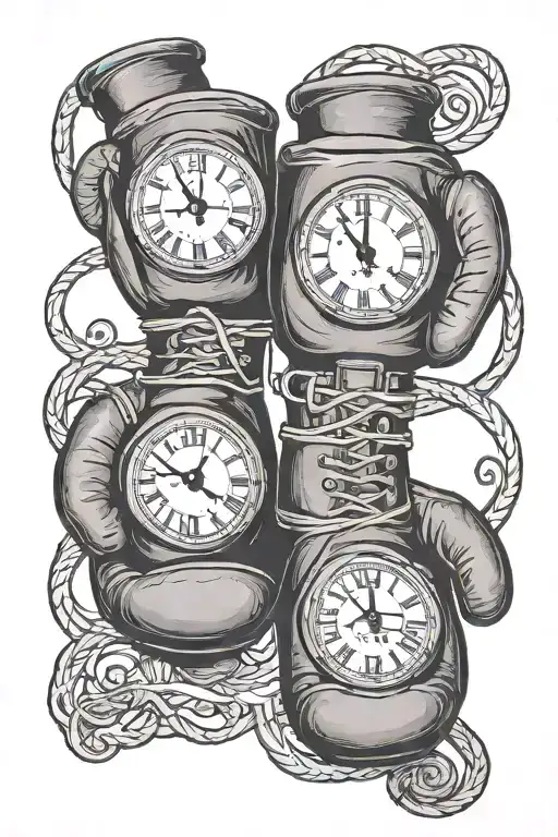 Boxing Gloves And Clock