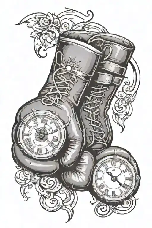 Boxing Gloves And Clock
