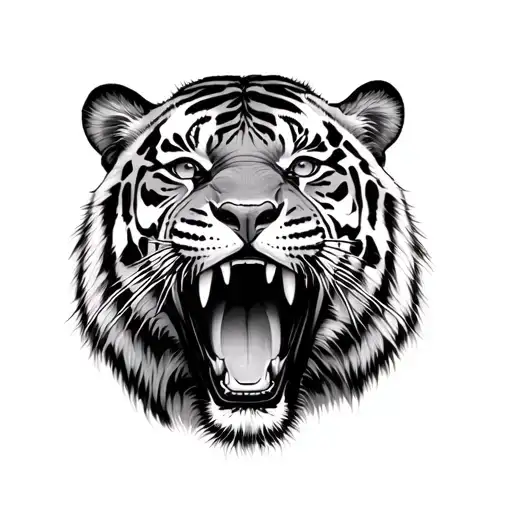 Safari With Screaming Tiger Surrounded